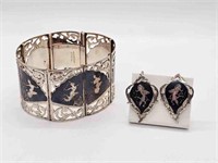 Siam Sterling Silver Bracelet Set