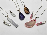 4pc. Stone & Sterling Silver Necklaces