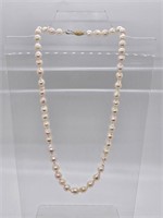 Single Strand Baroque Pearl Necklace w/ 14K Clasp