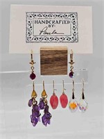 4 pc Estate Grouping of Drop Earrings