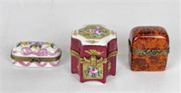 Limoges Peint Main Trinket Boxes