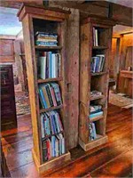 Pair of Reclaimed Barn Wood Bookshelves