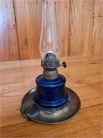 Cobalt Glass Miniature Oil Finger Lamp