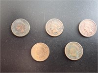 Indian Head Penny lot of 5. Pennies are randomly