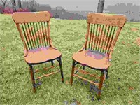 Pair of Antique Oak Side Chairs