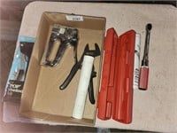 Snap-On Wrench in Case, Stapler, POP Rivetool &