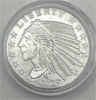 (JJ) 1929 Silver Indian Head Round Coin