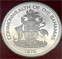 (JK) 1976 $2 Silver Flamingo Coin of the Bahamas