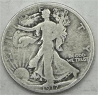 (T) 1917 Silver Walking Liberty Half Dollar