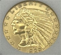 (RS) 1929 $5 Indian Head 24Kt Gold Chad Tribute