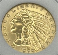 (RS) 1929 $5 Indian Head 24Kt Gold Chad Tribute
