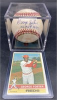 (D) George Foster signed baseball not