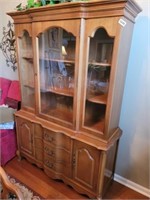 WOODEN CHINA CABINET (DONT THINK IT COMES APART) D