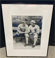 (D) Babe Ruth and shoeless Joe Jackson framed