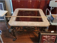 LOW SITTING GLASS AND MARBLE TABLE BR1