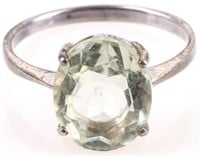 3.25CT OVAL AQUAMARINE LADIES STERLING SILVER RING