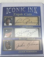 (E) Iconic Ink Triple Cut Lou Gehrig, Mickey