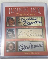 (E) Iconic Ink Triple Cut Mickey Mantle, Lou