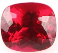 12.65CT CUSHION-CUT RED RUBY LOOSE GEMSTONE