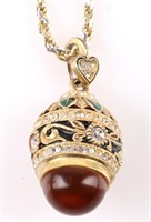 STERLING SILVER AMBER ORNATE LADIES NECKLACE
