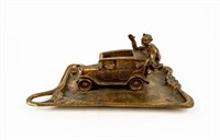 Bronze Taxi with Devil Ashtray