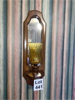 Wall Sconce Amber Wood Mirror