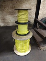 Spools of assorted plastic coated wiring