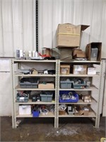 Heavy duty steel double shelving unit, contents