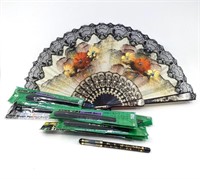 Japanese Brush Pens and Folding Fan