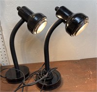2 goose neck desk lamps