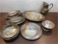 Box of silverplate serving ware