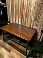 Vintage Wooden Table and Two Matching Chairs