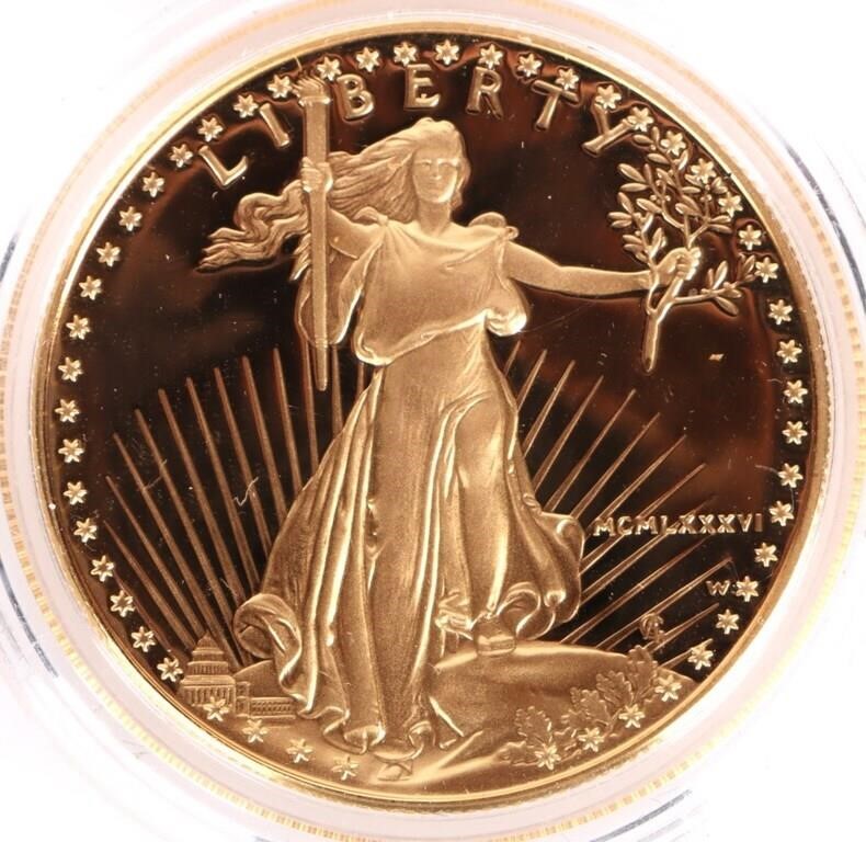 1986-W ULTRA CAMEO PROOF $50 AMERICAN GOLD EAGLE