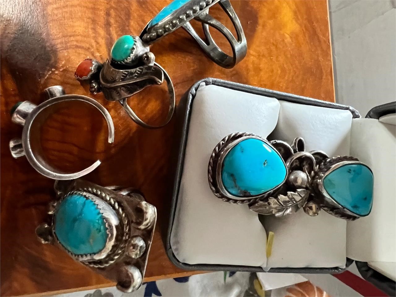 Vintage Signed Native American Sterling Silver & Turquoise