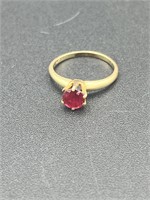 Vintage 14kt Rose Quartz Ring Size 6.5