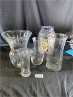 Clear Glass Vases & BIG Coffee Jar