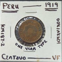 1919 Peru coin