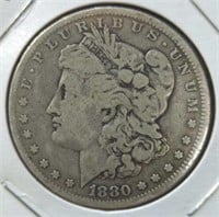 Silver 1880 Morgan dollar