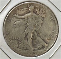 Silver 1943D walking Liberty half dollar