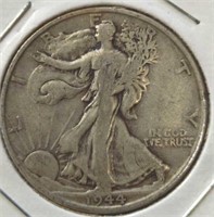 Silver 1944S walking Liberty half dollar
