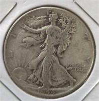 Silver 1944 walking Liberty half dollar