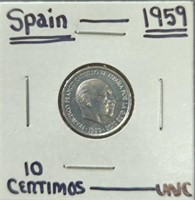 Uncirculated 1959 Spanish coin