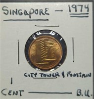 Uncirculated 1974 Singapore coin
