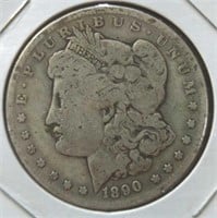 Silver 1890 Morgan dollar