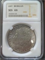 Slabbed 1897S Morgan dollar token