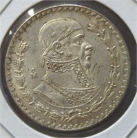 Silver 1961 Mexican silver dollar
