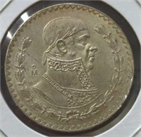 Silver 1958 Mexican silver dollar
