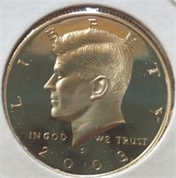Proof 2003 S Kennedy half dollar