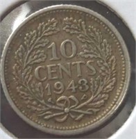 Silver 1943, Netherlands dime