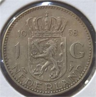 Silver 1958 Netherlands coin
